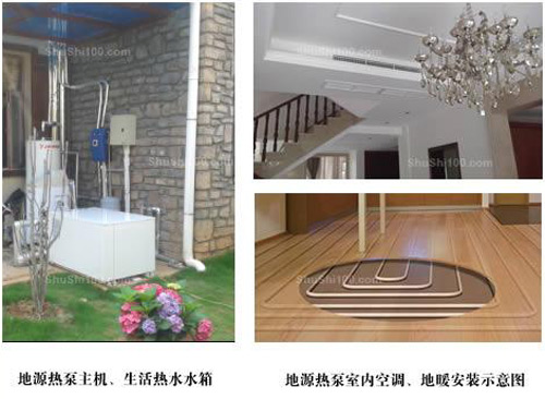 地源熱泵主機、室內(nèi)空調(diào)安裝示意圖